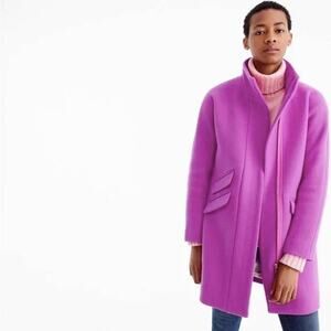 J. Crew Cocoon Wool Blend Coat Italian Stadium Cloth Nello Gori Bright Plum 2